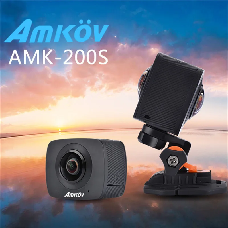 Amkov 200 S 360 градусов панорамный двойные линзы Камера Профессиональное видео