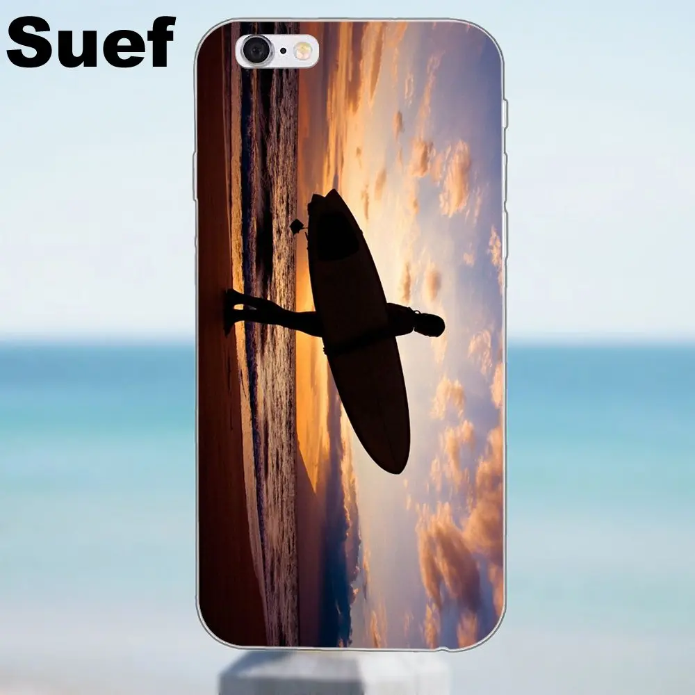 Suef серфинг на Гавайях для iPhone X 4 4S 5 5S 5C SE 6 6S 7 8 Plus Galaxy J1 J3 J5 J7 A3 A5 2016 2017 мягкий