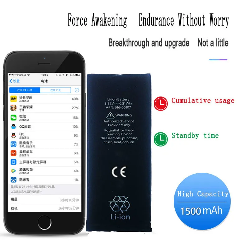 Аккумулятор для мобильного телефона BOHYLOY VIP link аккумулятор iPhone 5 реальная емкость