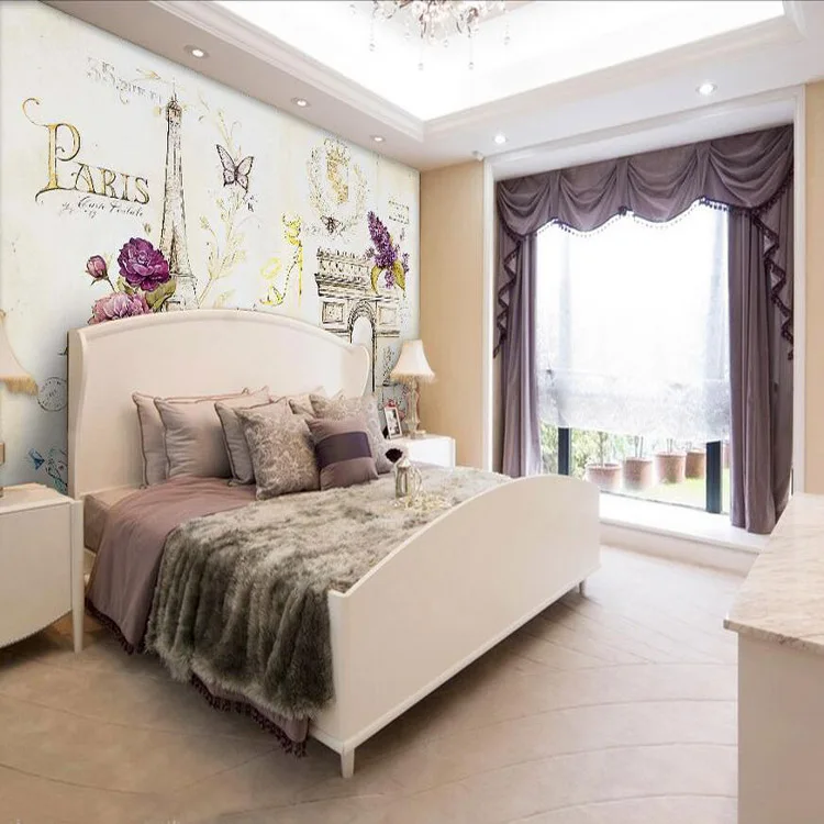 

Custom Size Photo 3D Paris Iron Tower Eiffel wallpaper Castle living room bedroom restaurant Cafe mural wallpaper