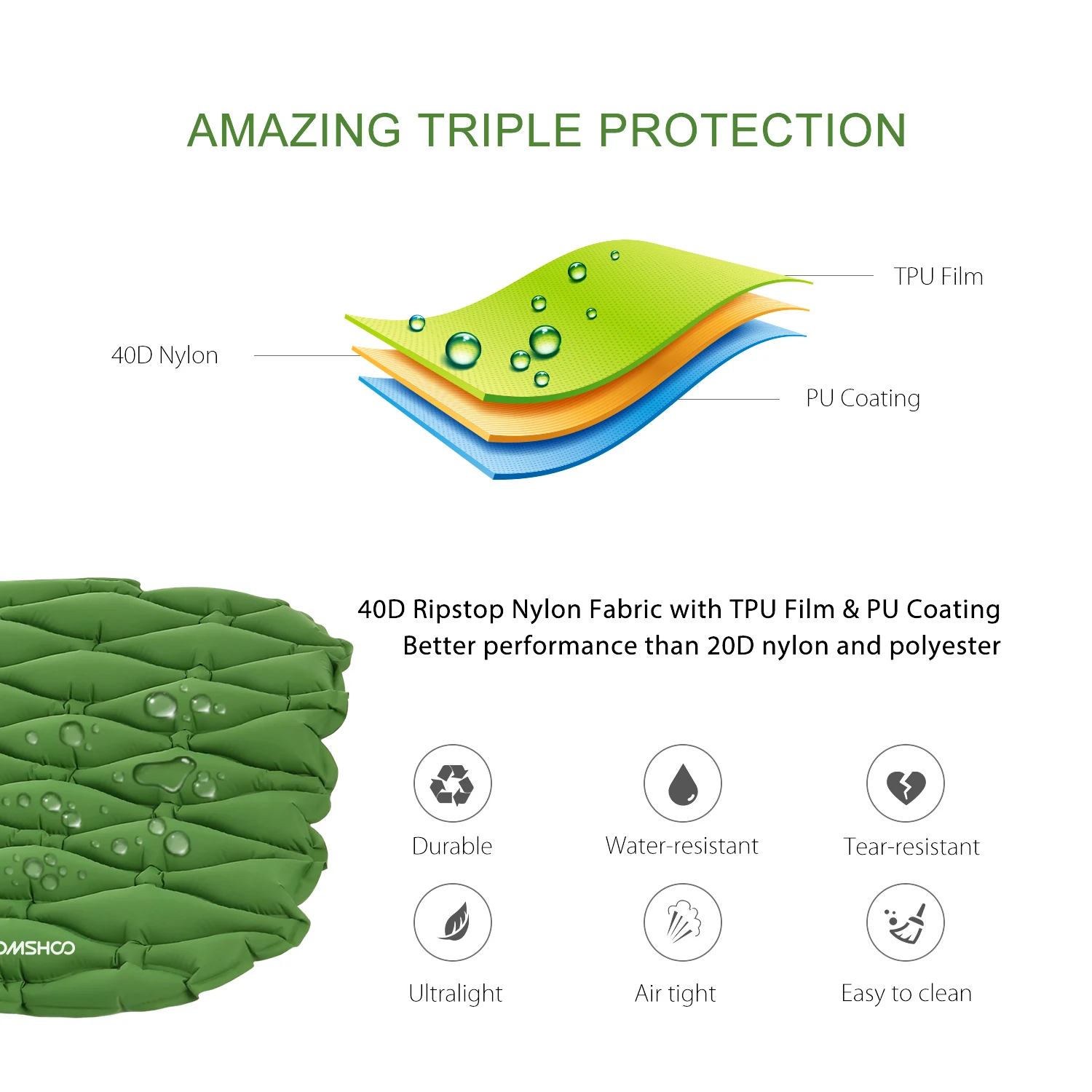TOMSHOO Открытый коврик для кемпинга надувной матрас влагостойкий Воздушный Матрас