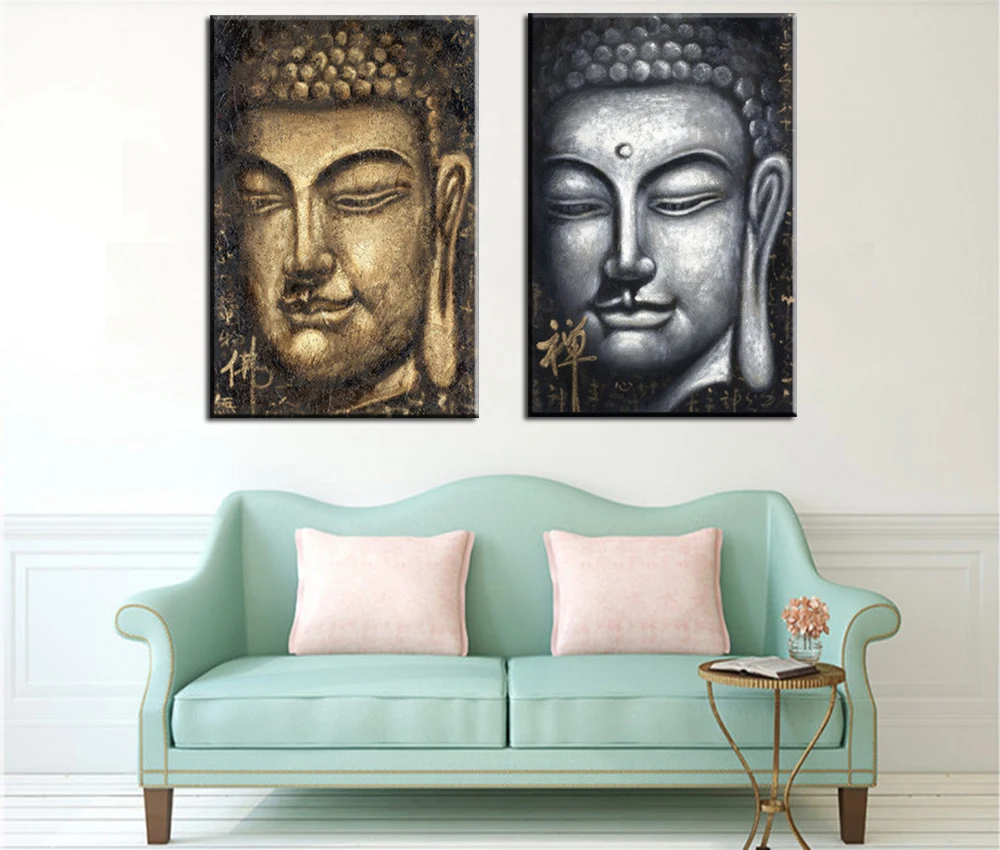 Настенная картина на тему религиозного дзен для гостиной статуи Будды плакаты Hd