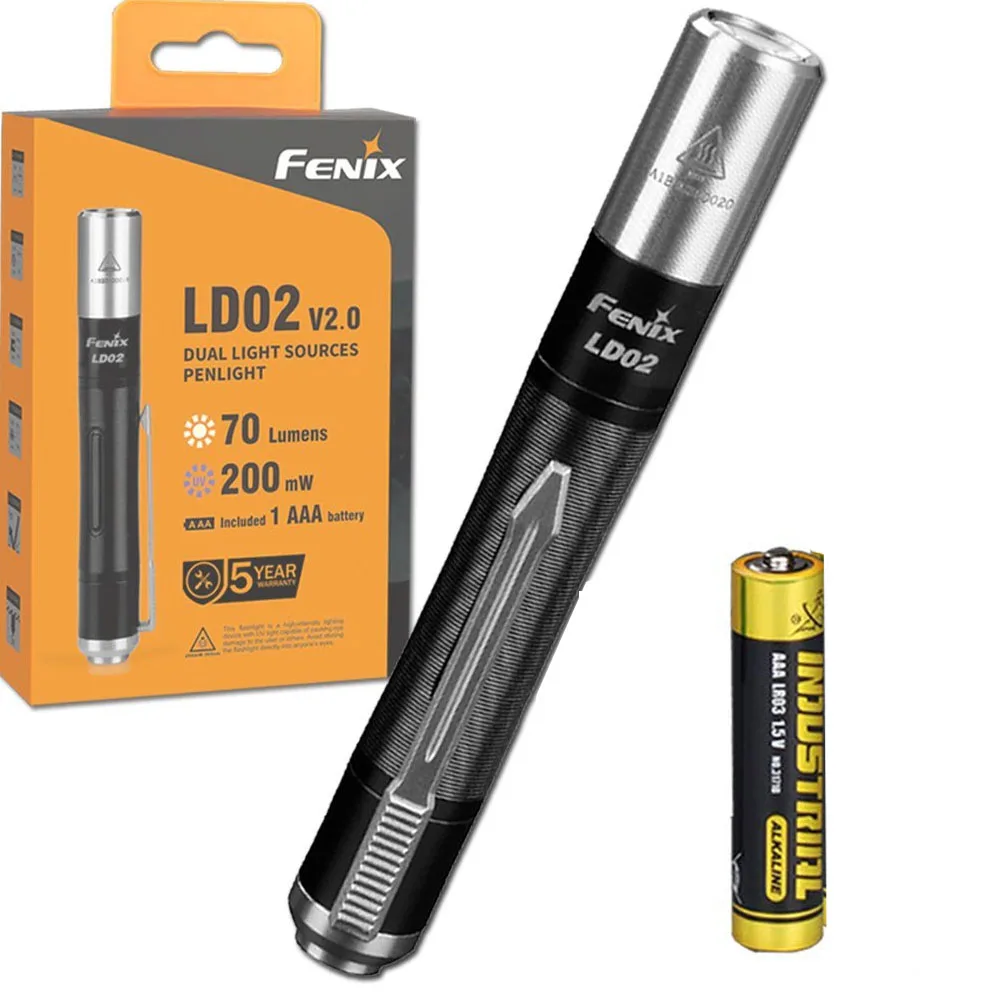 Fenix LD02 V2.0 70 люмен нейтральный белый/УФ светодиодный фонарик|Фонарики и