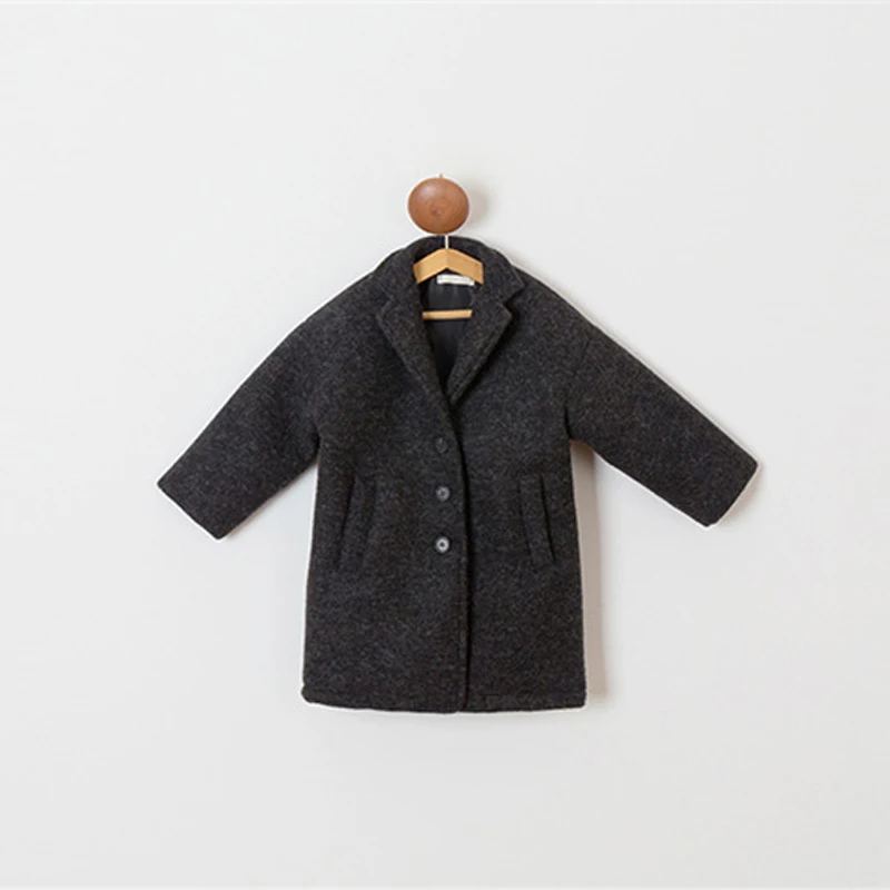 Куртка зимняя из 60% шерсти для девочек утепленное элегантное Детское пальто