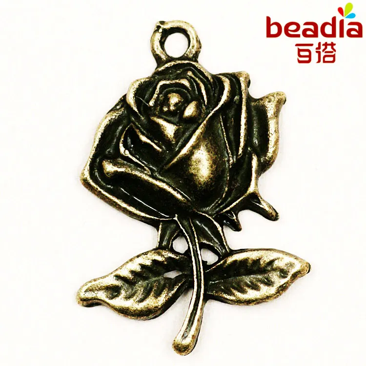 Горячая Мода 10 шт./лот подвеска под бронзу покрытая старину 18*25 мм цинк сплав розы