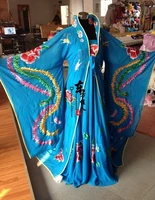 blue tang costume drunk princess performance stage costume li yugang cross gender full embroidery with approx 2 meter tail