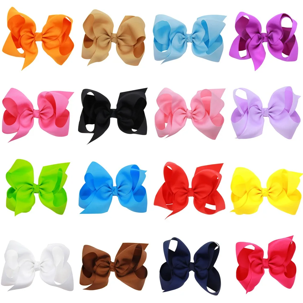 

6 inch 15cm Solid grosgrain JOJO bows with clip for girl accessories wholesale