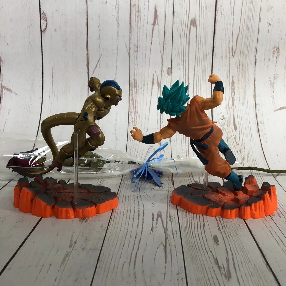2 шт./лот Dragon Ball Z Golden Frieza Фриза морозильник VS Гоку фигурку модель игрушки ПВХ коллективных кукла
