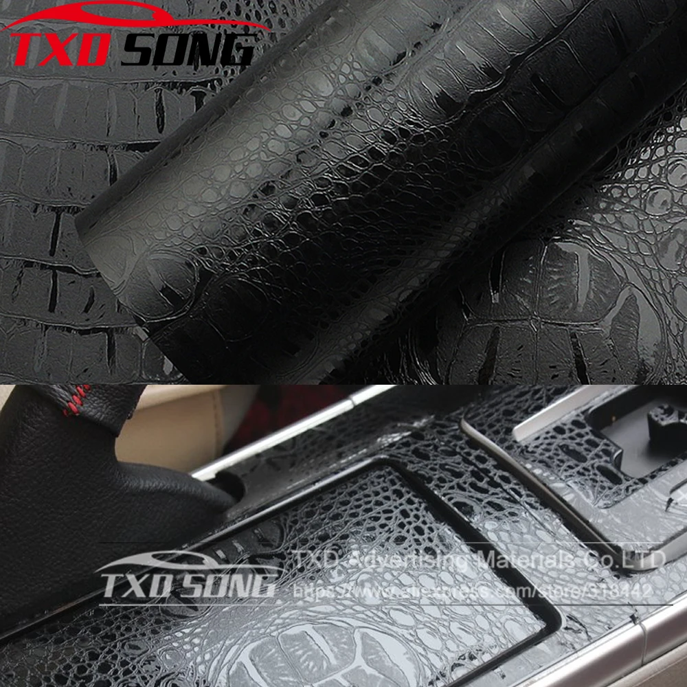 

50cm*200/300/400/500/600cm Good quality Crocodile Leather PVC Vinyl Sticker Skin Crocodile Vinyl Film for car Wrap