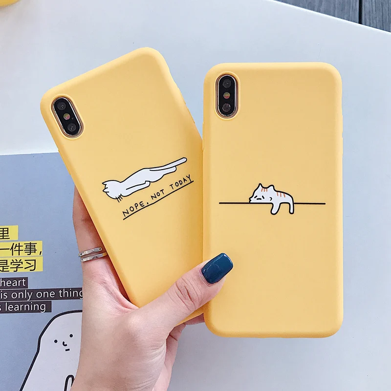 Милый чехол с мультяшным котом для iPhone 11 Pro Max XS XR X 7 6 6S 8 Plus SE 2020 SE2 Funny Banana мягкая