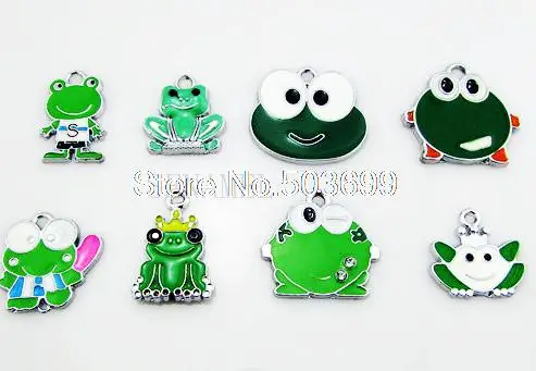 

DFH!! 20Pcs/Lots Enamel MIXED frog charms pendants for key charm