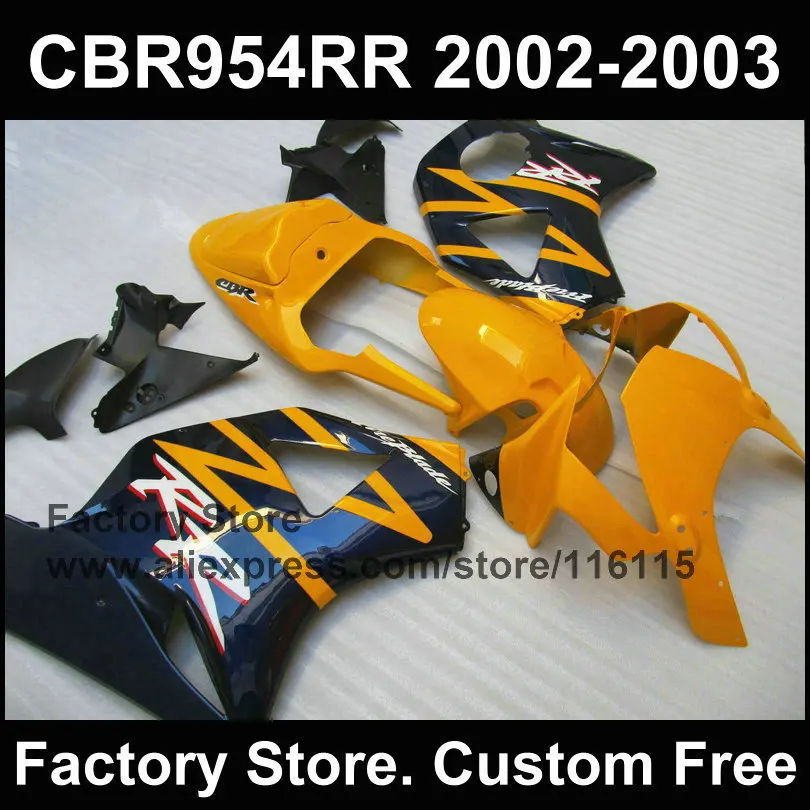 Новый Желтый обтекатель комплект для HONDA CBR900RR 2002 2003 fireblade Injection moldinging CBR 954 RR 02 03|fairing