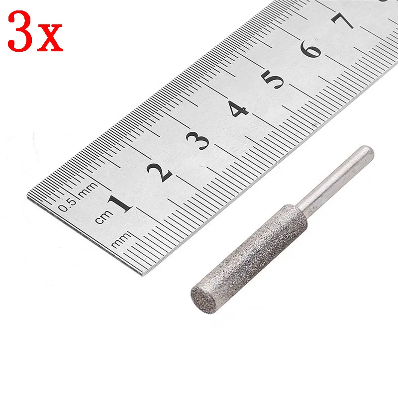 3pc 5mm 4/4. 4/5 мм Алмазная цепная пила Шлифовальная головка точилка полировки заусенцев камень файлов цепная пила для полировки металла недостаточно совершенная Шлифовка с помощью сверла - Цвет: 3pc 5mm