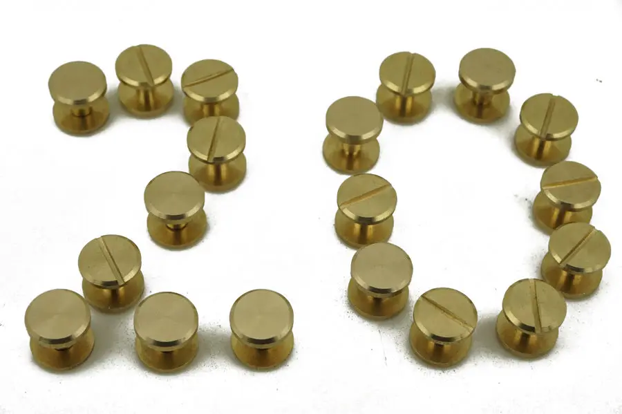 5 шт./лот твердая латунь Chicago Button Stud Nail Screw back кожаная заклепка для ногтей ремень 10