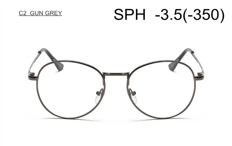 C2 (-3.5) SUMONDY диоптрий SPH-1,0 до-4,0 очки для близорукости для мужчин и женщин металлическая оправа Очки для близоруких очки по рецепту UF18 - Цвет оправы: C2 (-3.5)