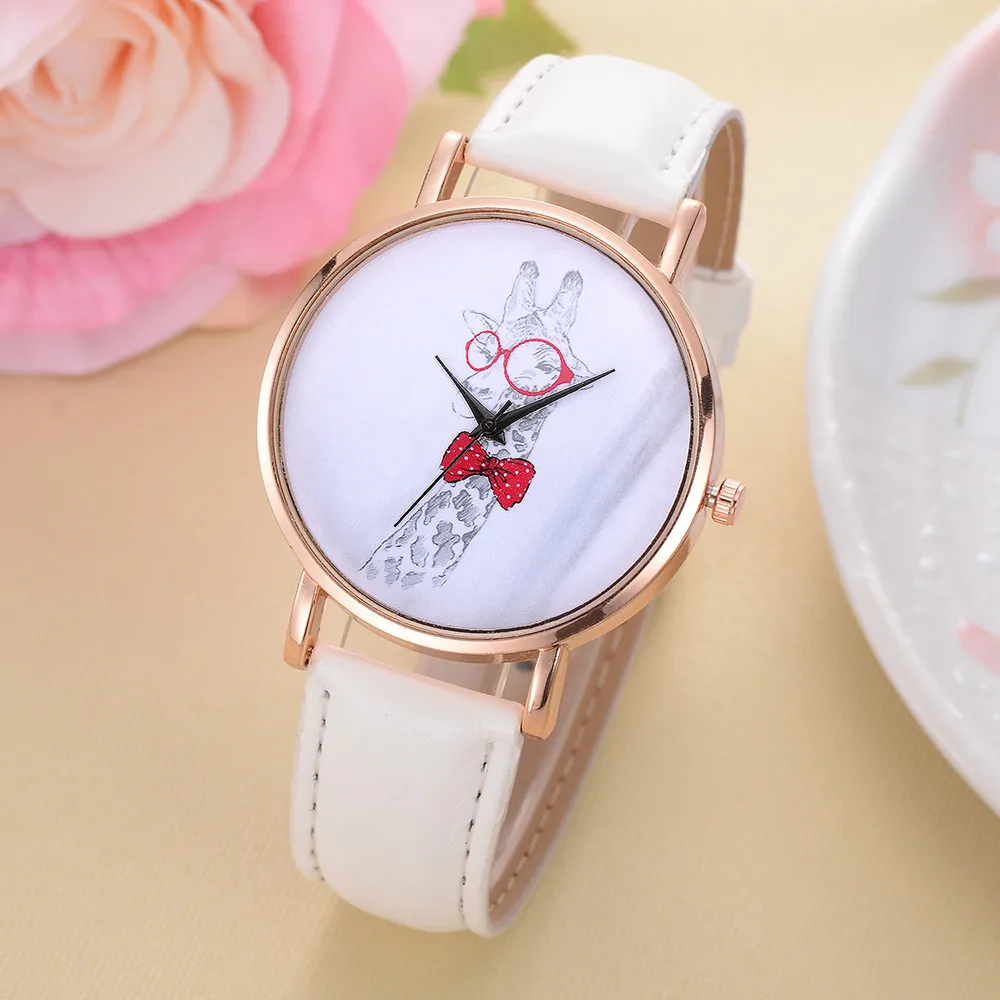 Новые стильные женские часы с жирафом из нержавеющей стали аналоговые кварцевые