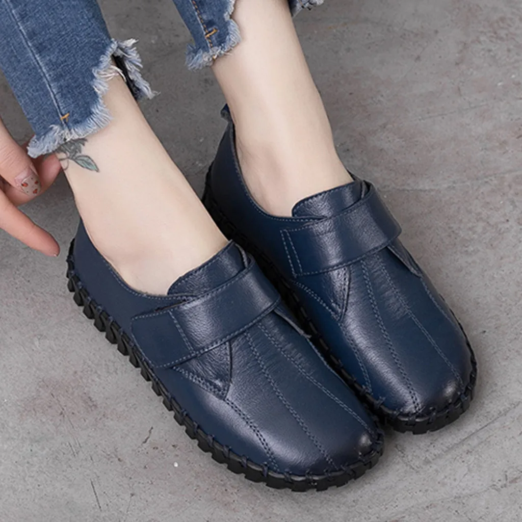 SAGACE Womens Casual Shoes Platform Old Color Soft Bottom Nostalgic Comfortable Flat Bottom Round Low-heeled Womens Casual Shoes
