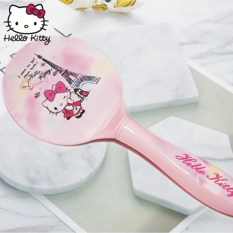 Косметическое зеркало Hello Kitty портативное пластиковое для макияжа 1 шт. милый