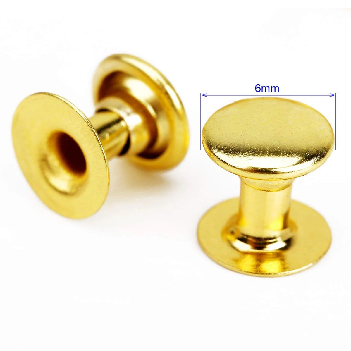 100pcs 6mm New Style DIY Brass Rivet Cap Hollow Nails Gold Double-sided Nail Hat | Обустройство дома