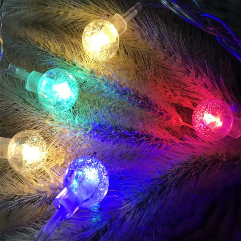 New Holiday Remote Crystal Clear Ball 7.5M 50LED String Lights Fairy Garland For Outdoor Garden Christmas Wedding Party Decor |