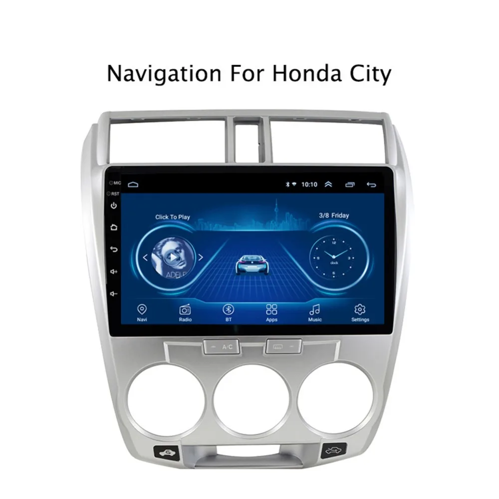 Супер тонкий сенсорный экран Android 8,1 радио gps навигация для Honda City 2008- головное устройство планшеты стерео Мультимедиа Bluetooth