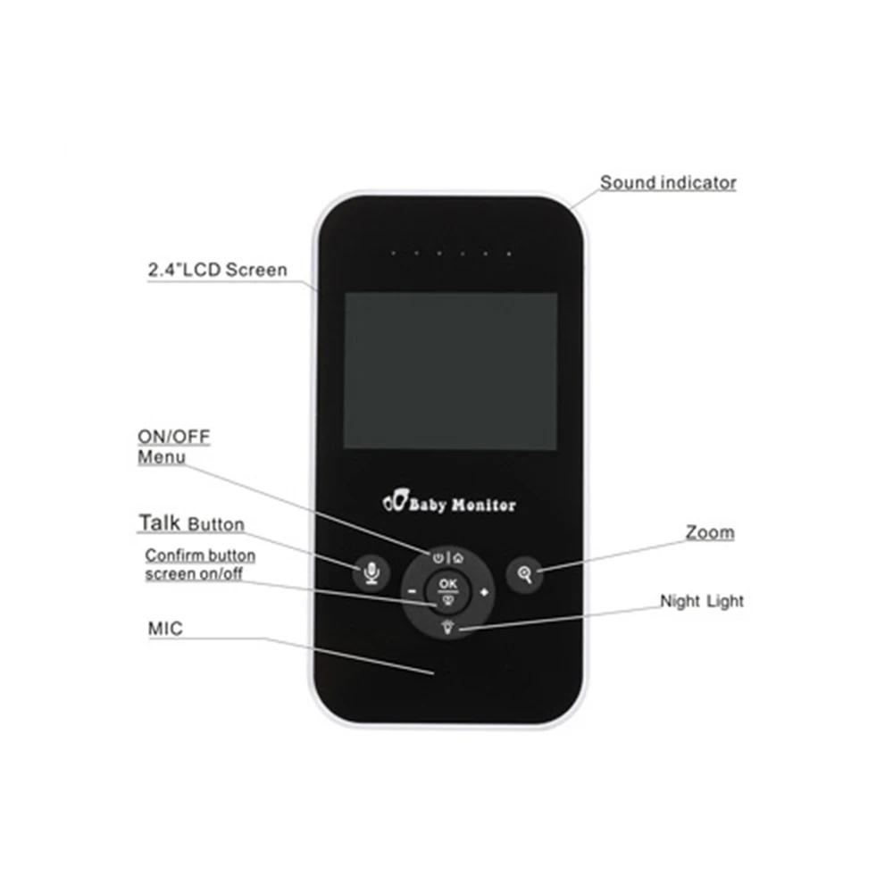 Беспроводной цифровой видеоняня 2 4 дюйма с цветным ЖК-экраном и ночным видением