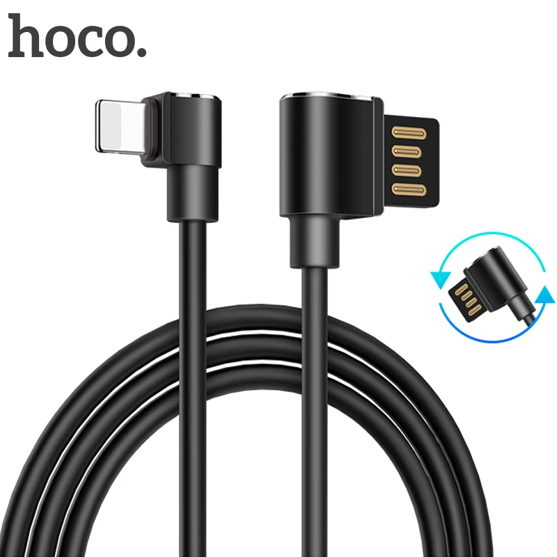HOCO для iPhone кабель L Форма Быстрая зарядка USB 8 7 6 6s угол освещения Зарядное