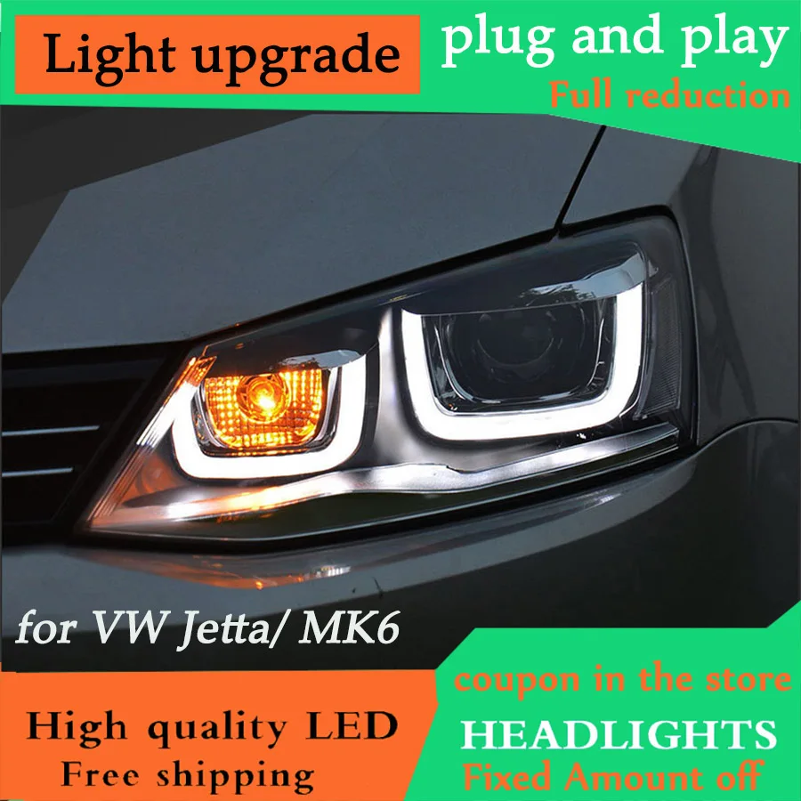 D YL Стайлинг автомобиля для VW Jetta фары 2012 2018 новый MK6 светодиодный DRL Bi Xenon объектив