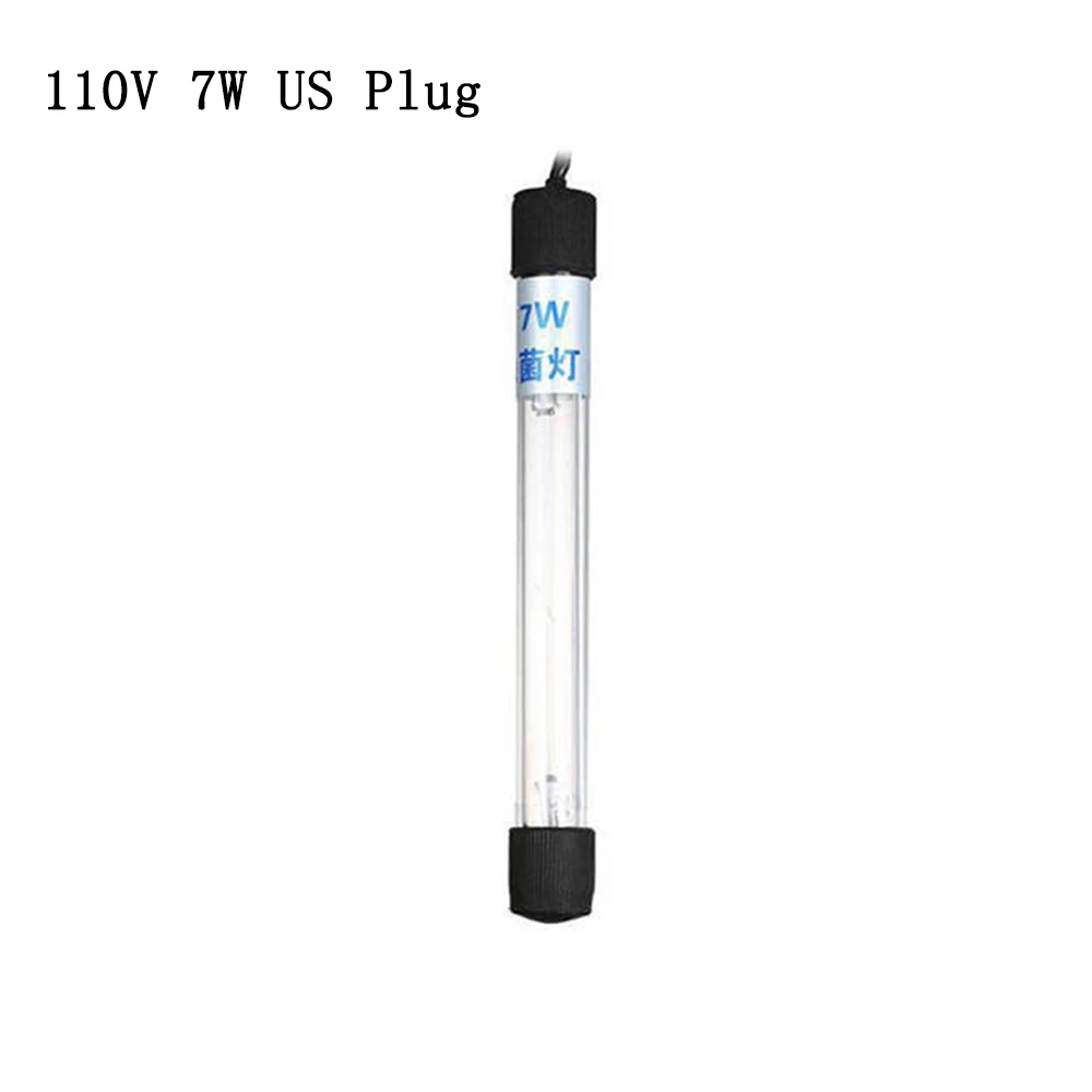 110V 7W US Plug Аквариумные лампы UVC, стерилизатор, трубчатая лампа, лампа для бассейна, аквариума, бактерицид, УФ Дезинфекция, очистка воды, очиститель - Цвет: 110V 7W US Plug