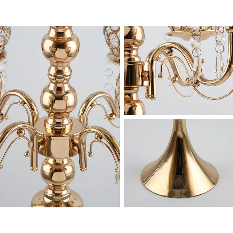 Блестящий подсвечник с 5 ручками свадебное украшение центральный стол