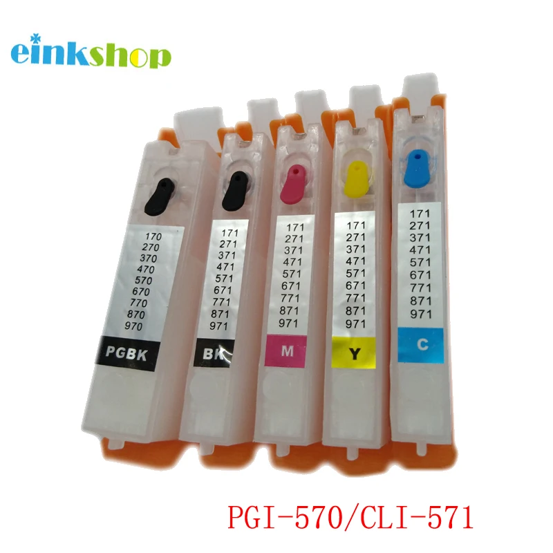 Einkshop 5 шт. для Canon PGI 570 многоразового использования PIXMA MG5750 MG5751 MG5752 MG5753 MG6850 MG6851 MG6852