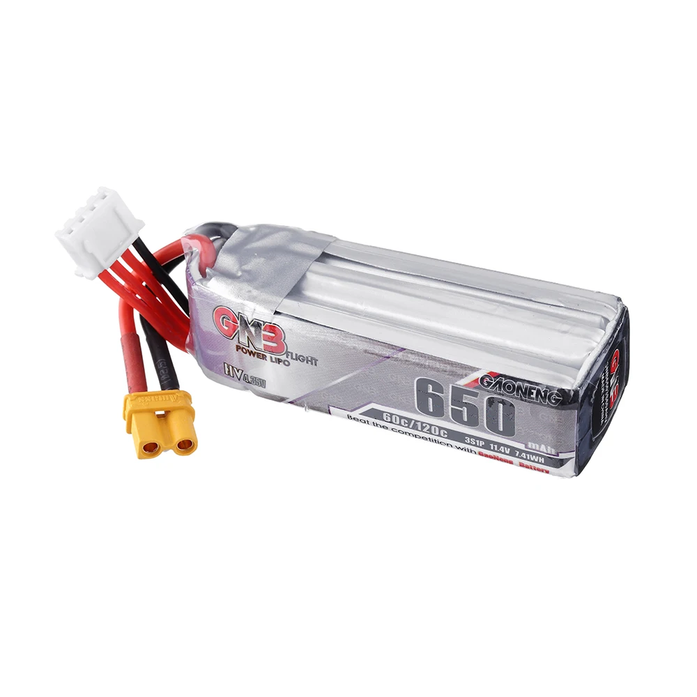 4 шт. Gaoneng 11,4 V 650mAh 60C 3S HV 4,35 V Lipo батарея XT30 для RC квадрокоптера Happymodel FPV Racing Cine Whoop BetaFPV Дрон