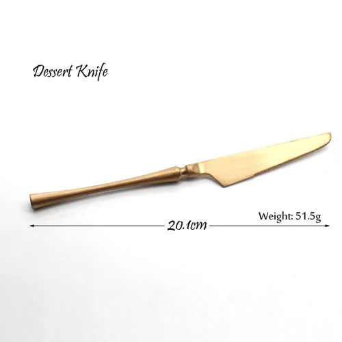 Dessert Knife Роскошный Розовый Золотой набор столовых приборов 304 нержавеющая сталь цветной столовый нож и столовая вилка Столовые приборы кухонные принадлежности - Цвет: Dessert Knife