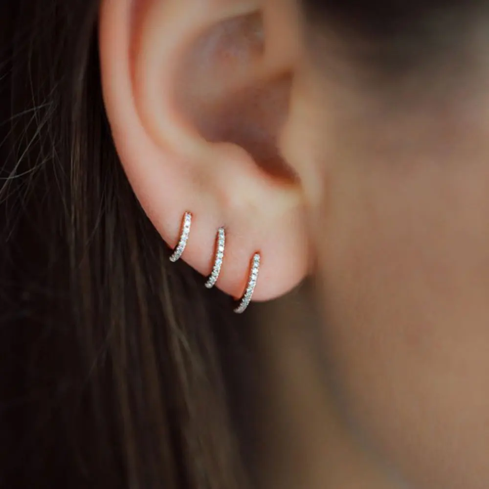 Slovecabin 925 Sterling Silver Single Mara Triple Right Gold Ear Cuff Hoop Earring Clip Circle Women Loop Earcuff Women Jewelry