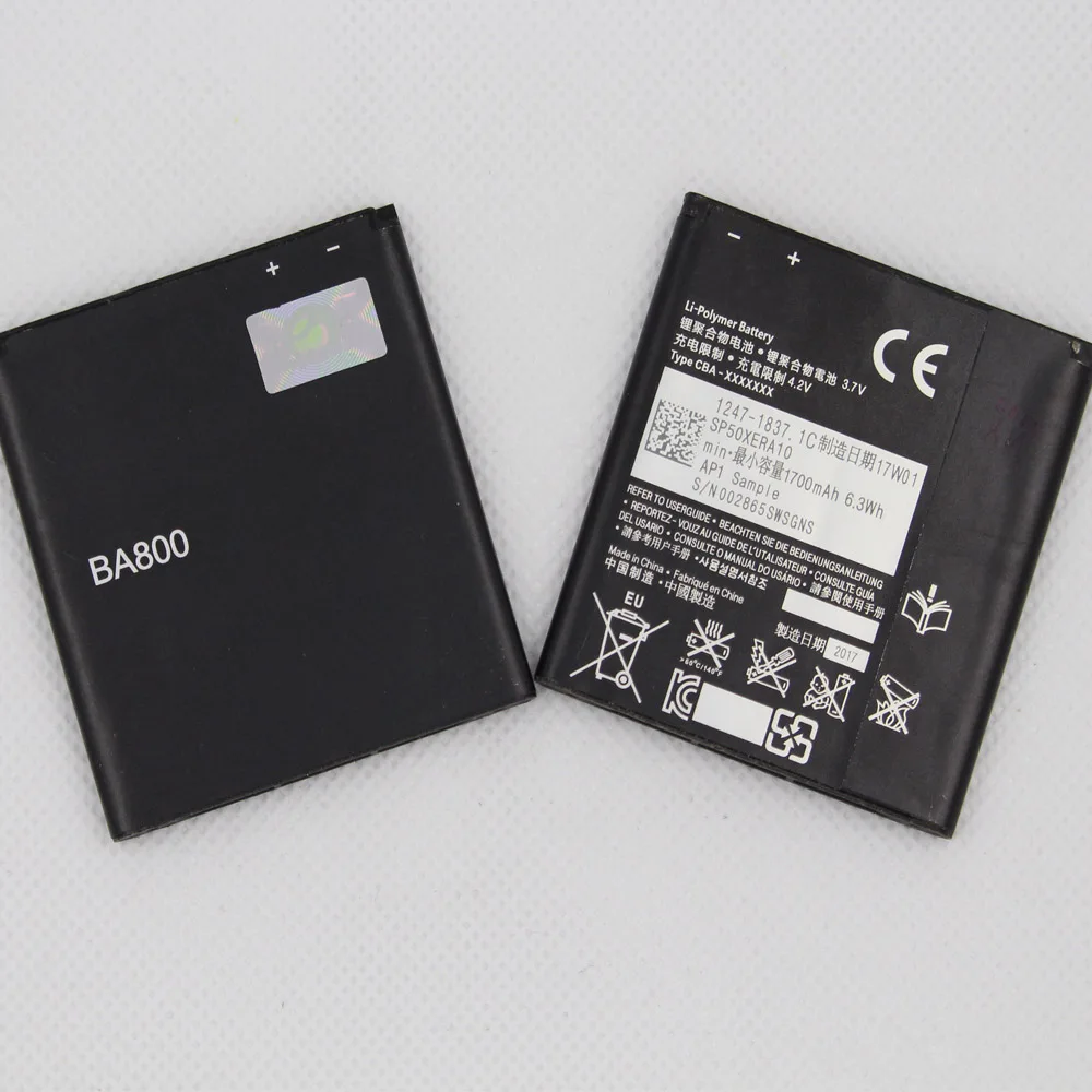 5 шт./лот сменный мобильный литий-полимерный аккумулятор BA800 1700 мАч для Sony Xperia S LT26i