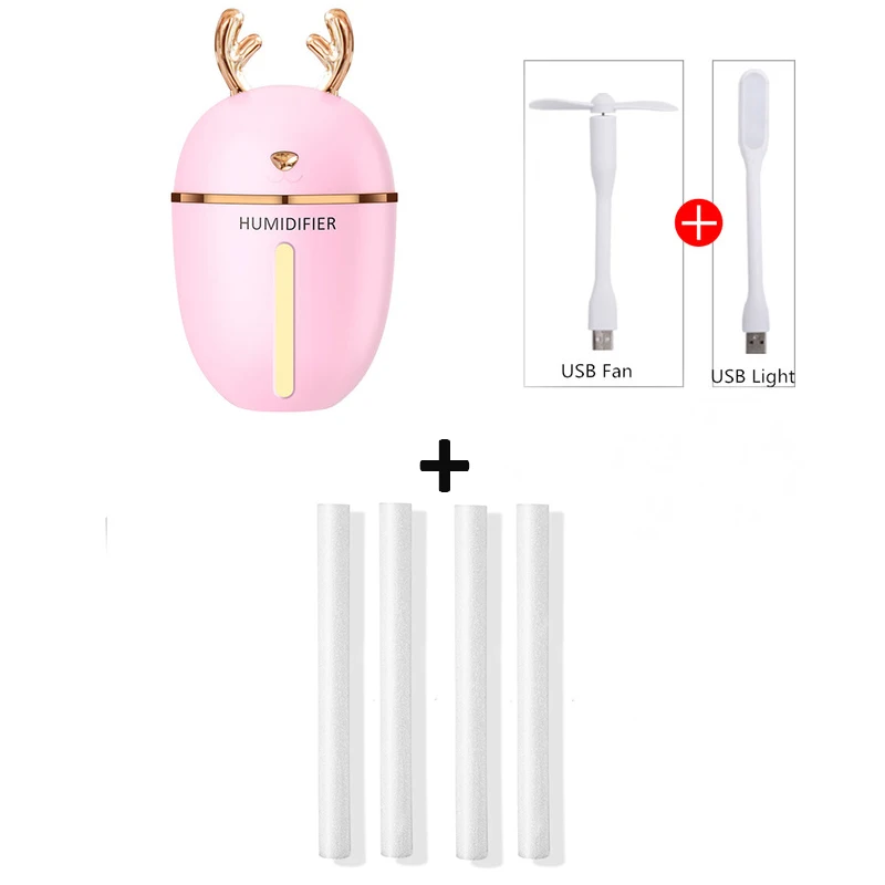 Pink3 in1and4filter 450 мл увлажнитель воздуха USB Арома эфирные масла диффузор для дома и офиса ароматерапия Humidificador Difusor с ночной лампой - Цвет: Pink3 in1and4filter