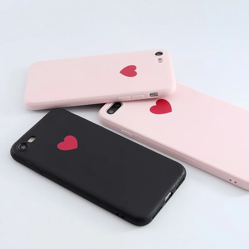SoCouple Cute Candy Color Soft Silicone Phone Case For iphone 7 7plus Cartoon Love Heart Cover 6 6s 6/8plus |
