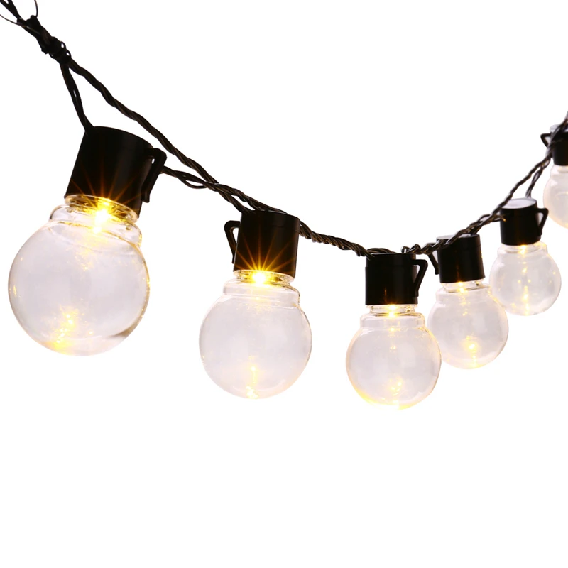 20 LED g45 открытый Глобусы строки подключаемых Рождество Фея AC 110-240 В свет строка для