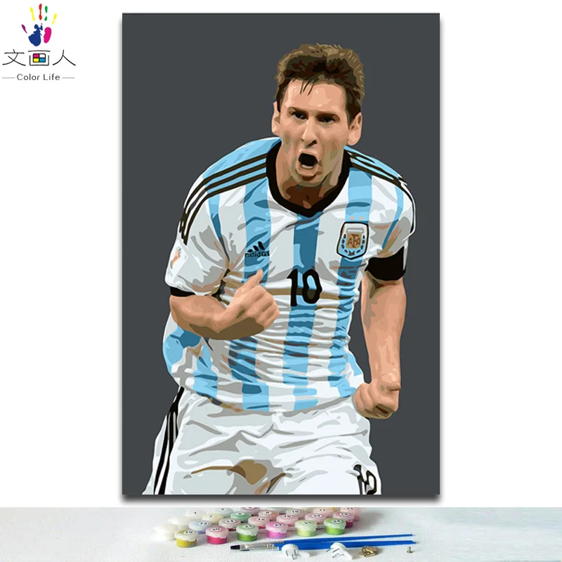 Messi DIY краски для раскрашивания по номерам Mr. football star Рисование по номерам с наборами для украшения стен комнаты hoom