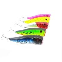 popper bait hard fishing lure pink blue yellow for choice 9cm14g vmc hook artificial bait surface wate