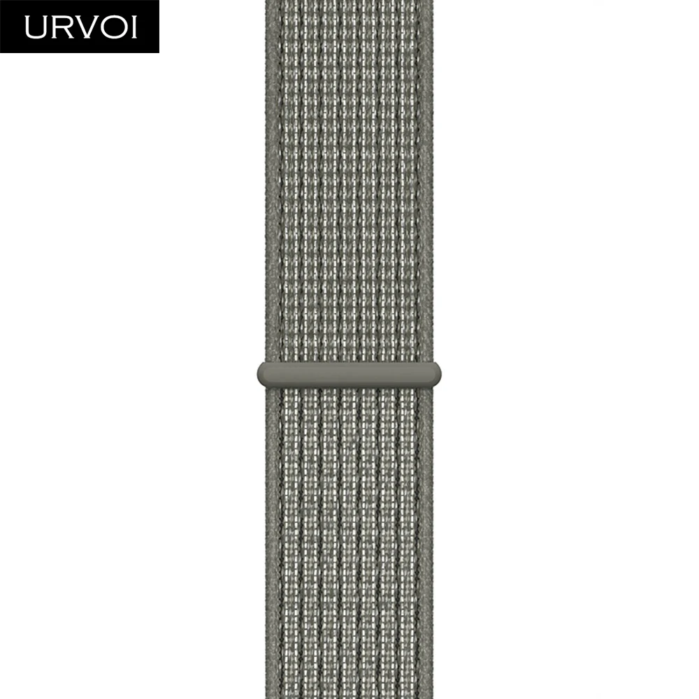URVOI, Спортивная петля для apple watch, серия 4, 5, 3, 2, 1, ремешок для iwatch, двухслойный Воздухопроницаемый ремешок, тканый нейлоновый дракон, фрукты, 44 мм - Цвет ремешка: N Spruce Fog