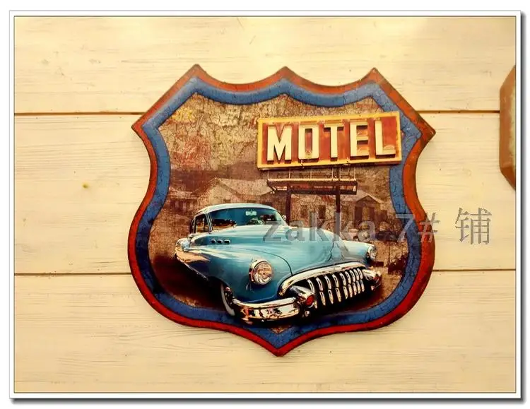 

American country retro nostalgia MOTEL bar cafe decorative wall / stereoscopic paintings / wall