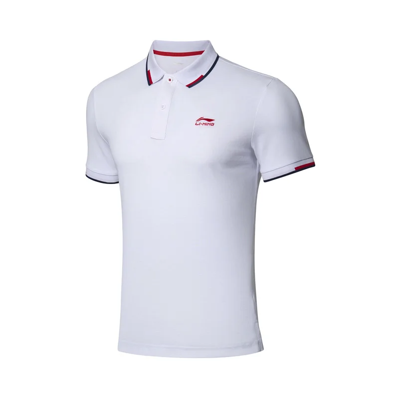 Li Ning мужские трендовые спортивные поло дышащие 60% хлопок 40% полиэстеровый обычный