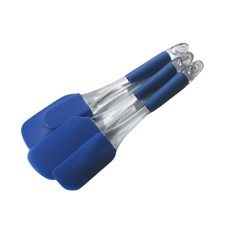 

2015 Hot Cake Tools Easy Flex 3PC Kitchen Silicone Cake Spatula Silicone Spatula Set, Butter Utensil Tool Crystal Handle Blue