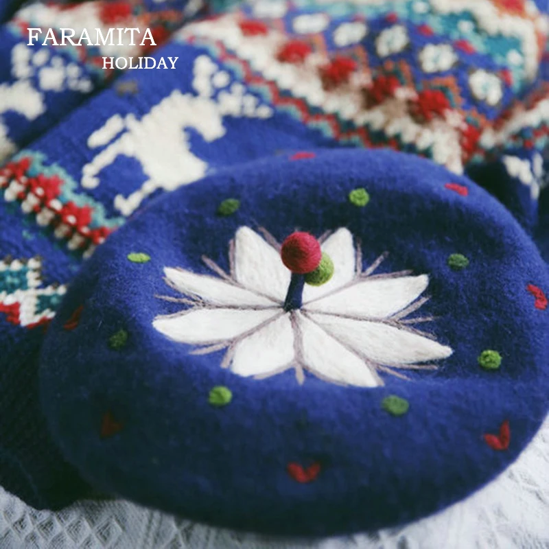 Праздничные береты Faramita в этническом стиле для женщин и девочек винтажные ручной