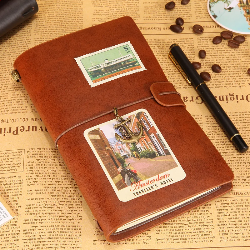 

Mariyana Notebook Travel Journal Diary Book Exercise Composition Binding Note Notepad Gift Stationery PU Leather Cover Planner