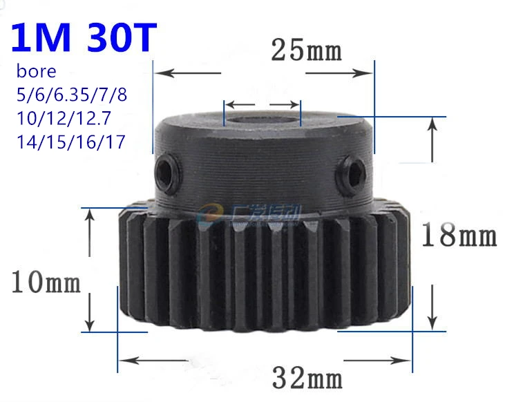 2 шт. 1 мод Модуль 12x12x500 мм высокоточная шестеренка из стали + м 25 зубьев 30 Пиньон
