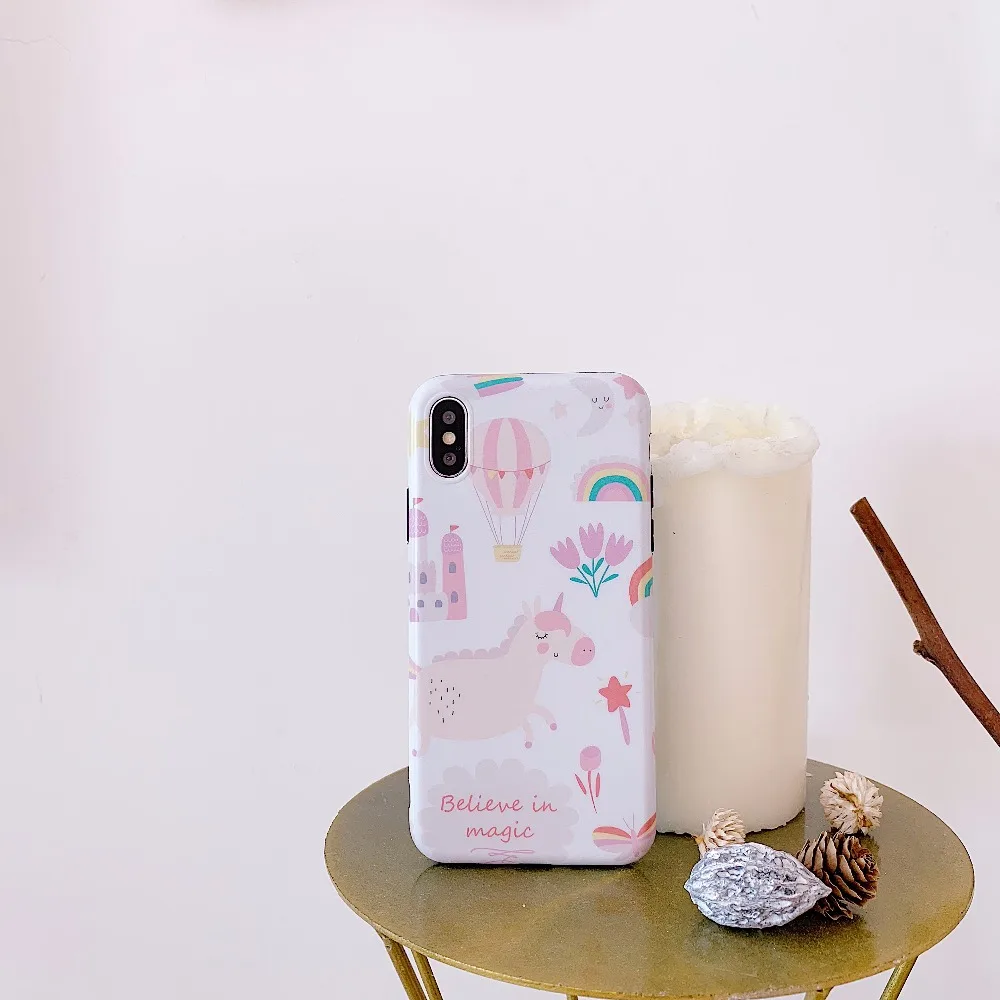 Фантазийный Единорог полная упаковка матовый IMD и Ультратонкий чехол для iphone 6 6s 6p