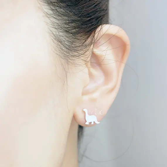 1pair Золото Серебро Розовое золото. Серьги в форме динозавров. | Украшения и