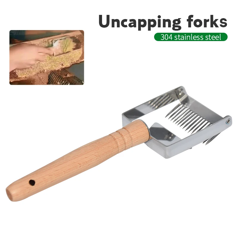 

Brand Hot product M Size Gardening Style Beekeeping Tool Uncapping Forks Suitable for Honey Honeycomb Scraper Wooden Handle Tool
